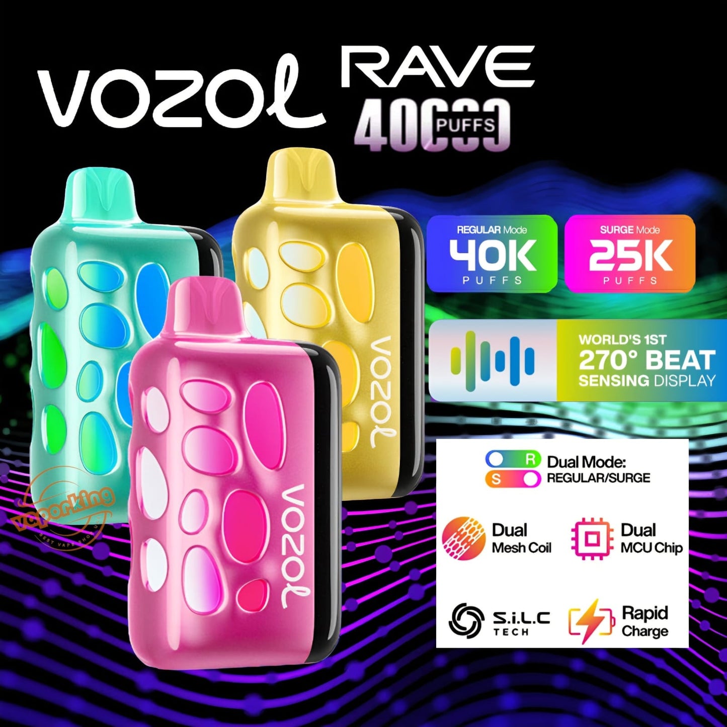 Vozol Rave 40000 Puffs Disposable Vape in Dubai