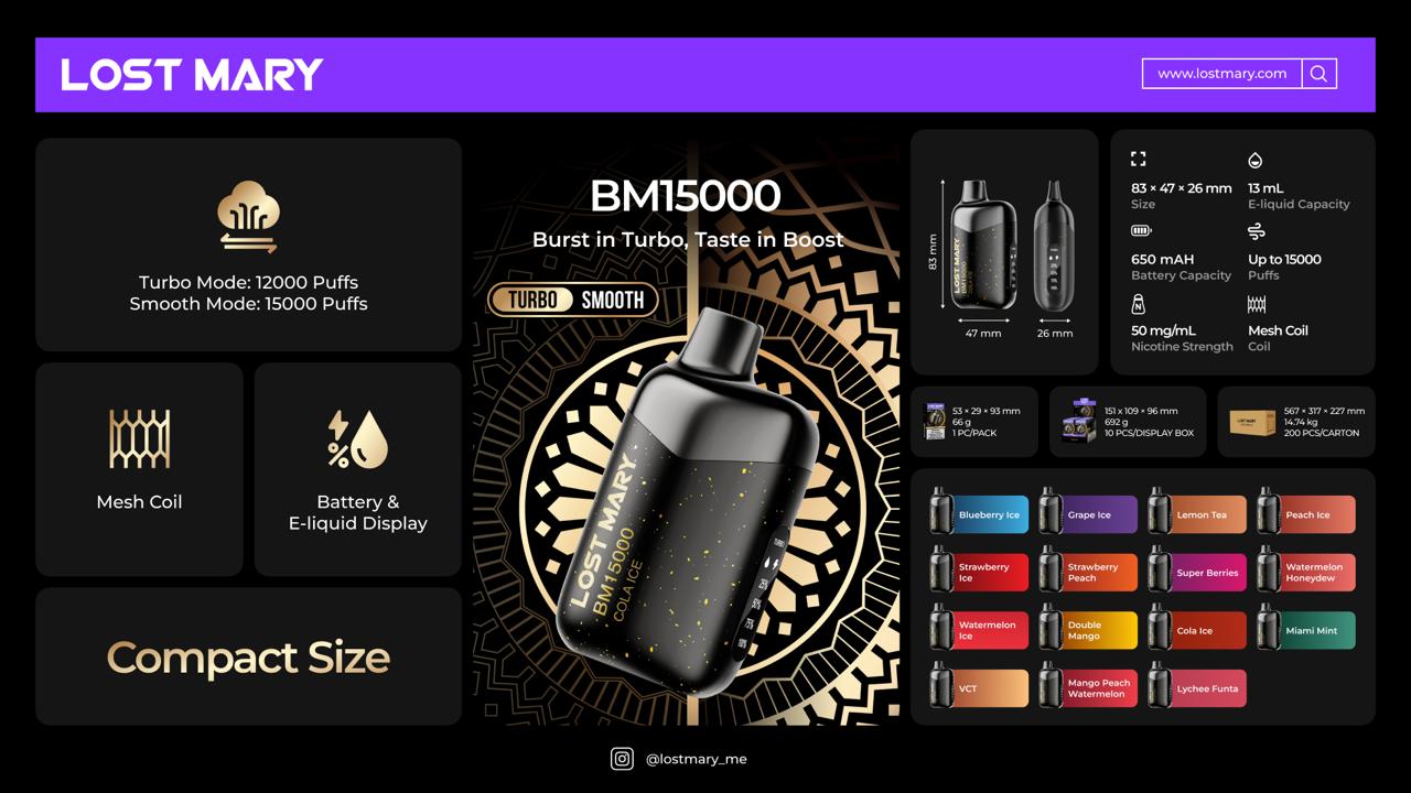 LOST MARY BM15000 Disposable Vape 15000 Puffs In Dubai