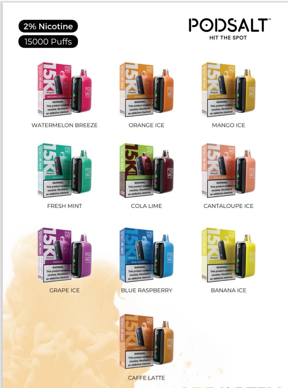 Podsalt 15,000 Puffs Disposable Vape
