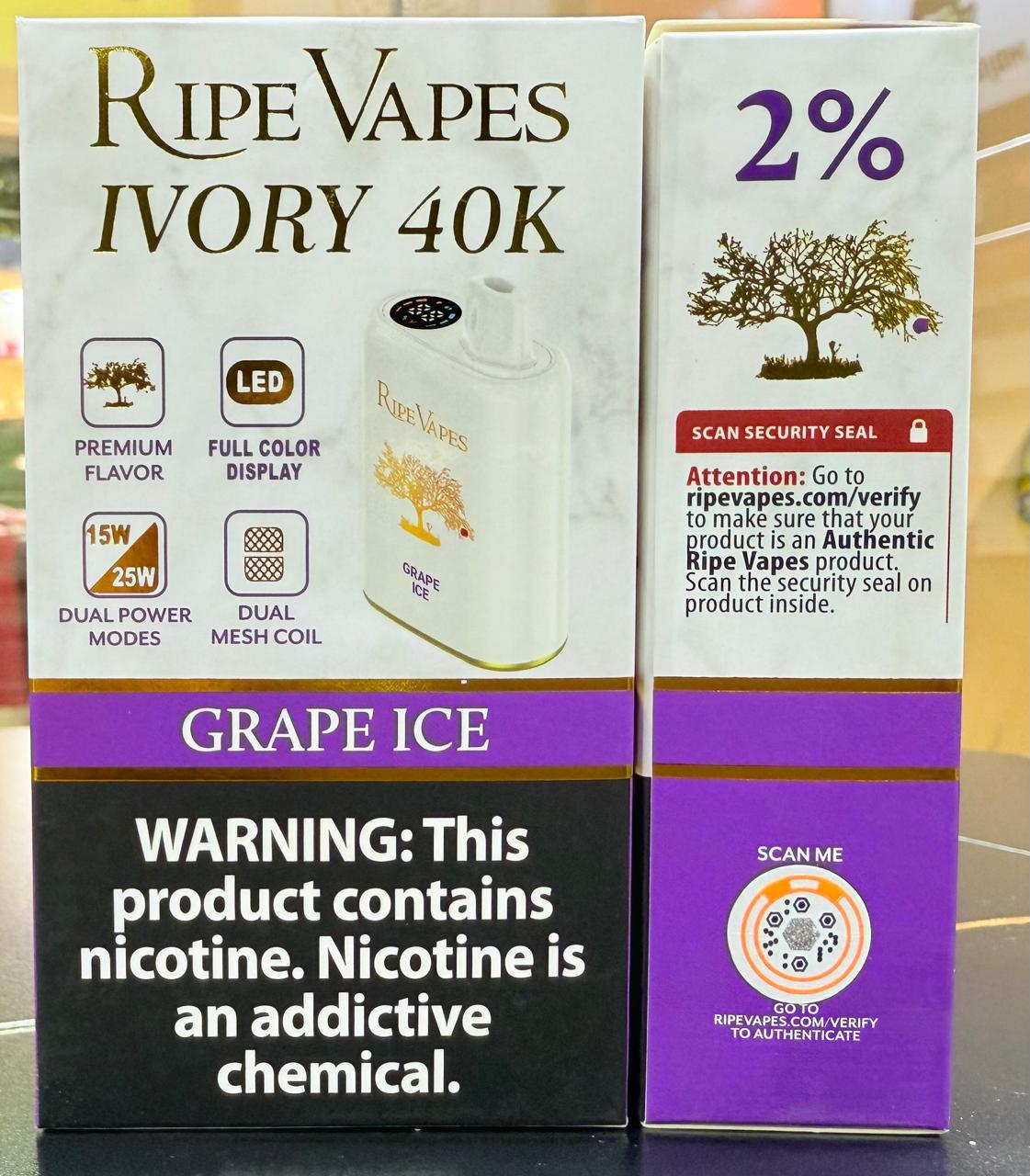 Ripe Vapes IVORY 40000 Puffs Premium Disposable Vape