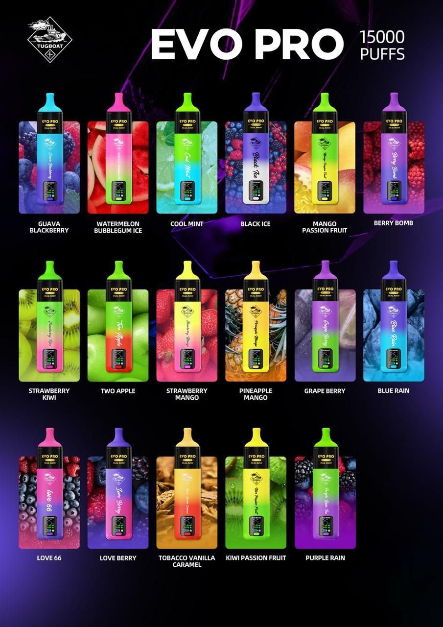 Tugboat Evo Pro 15000 Puffs Disposable Vape in Dubai