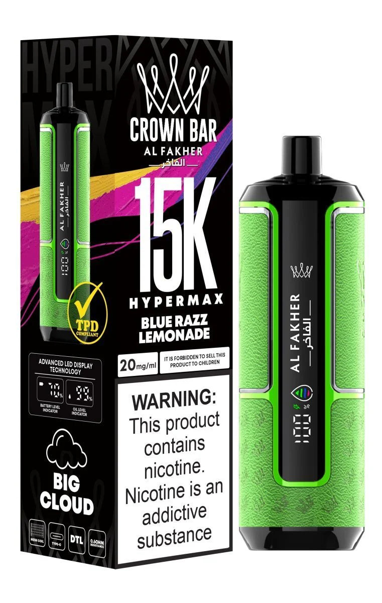 Al Fakher Crown Bar Hypermax 15000 Puffs in Dubai,UAE
