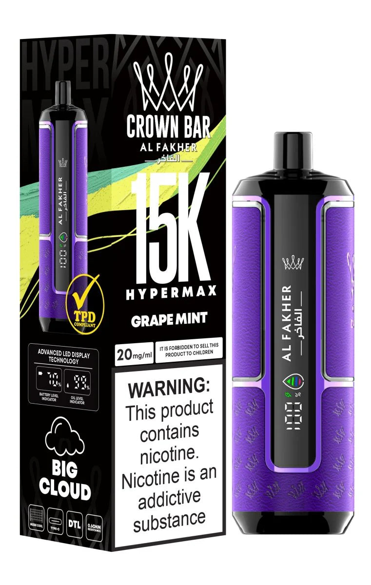 Al Fakher Crown Bar Hypermax 15000 Puffs in Dubai,UAE