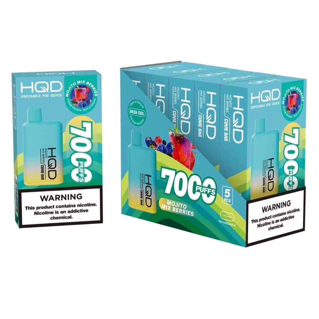 HQD Cuvie Bar 7000 puff Disposable pod Device NewFlavors: Black Ice