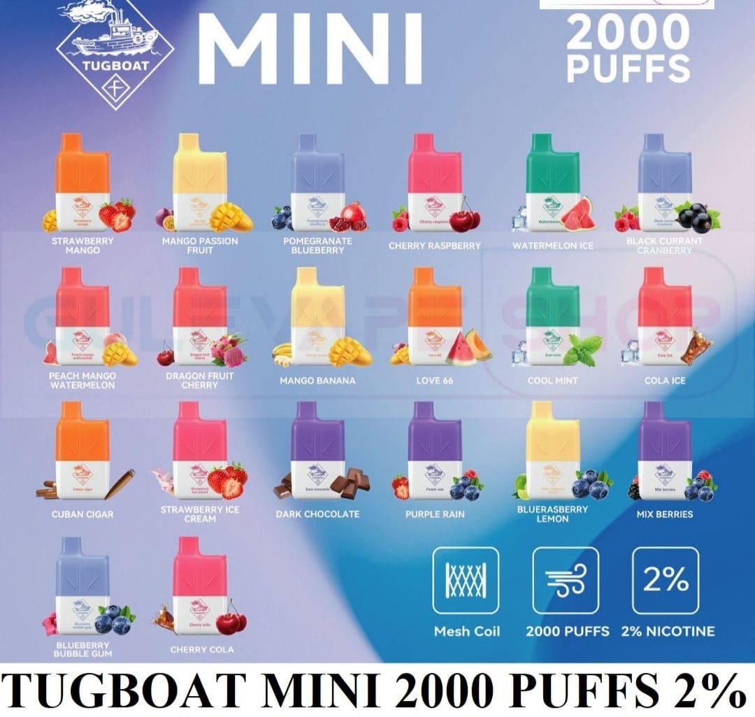 Tugboat Mini 2000 Puffs Disposable Vape in Dubai, UAE