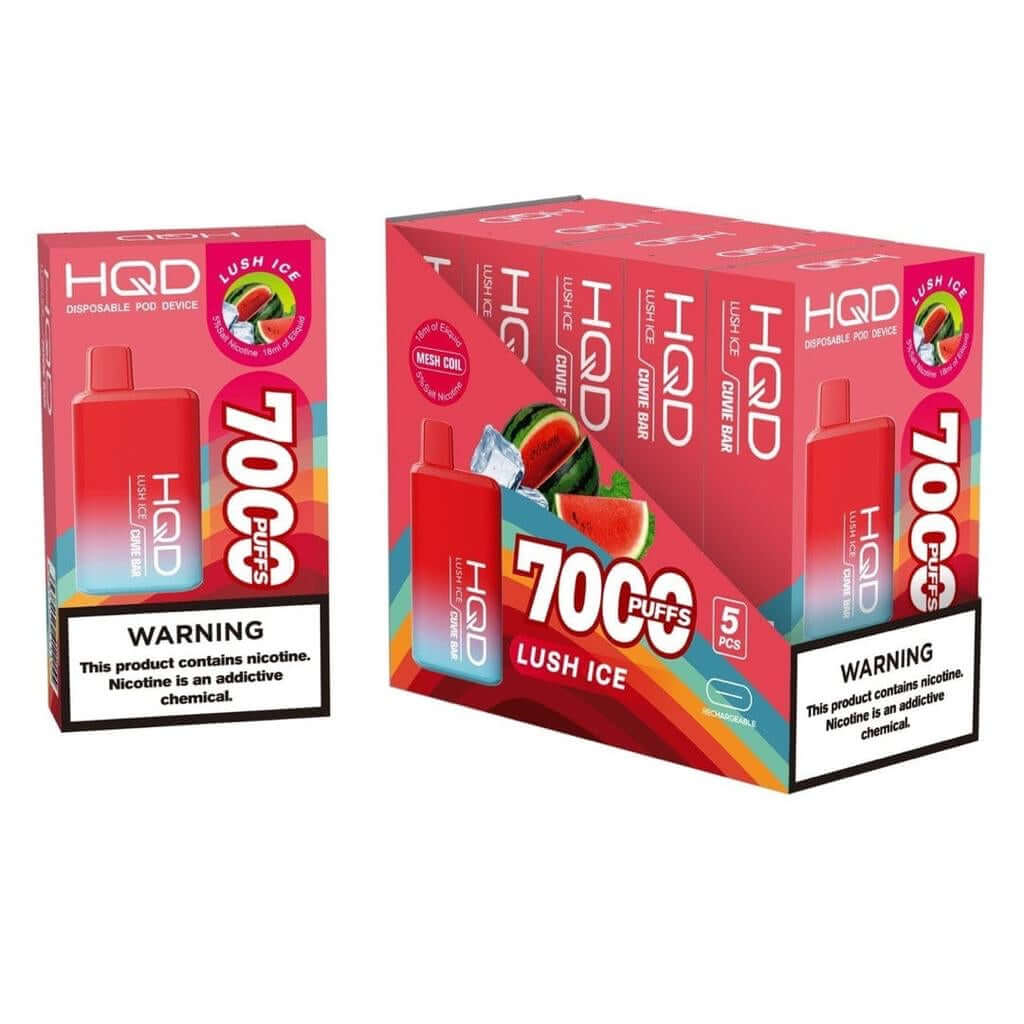 HQD Cuvie Bar 7000 puff Disposable pod Device NewFlavors: Black Ice