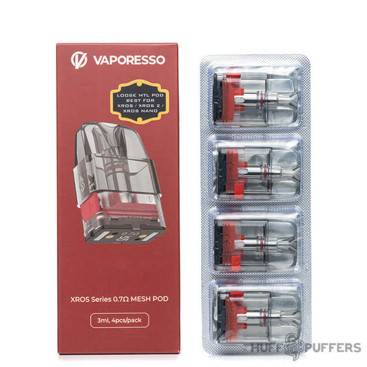 Vaporesso Xros Series all pods 1in/4ps availableMateriel: 0.6