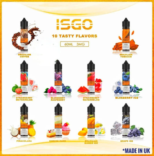 ISGO 60ML E LIQUID ALL FLAVORS IN DUBAI UAE