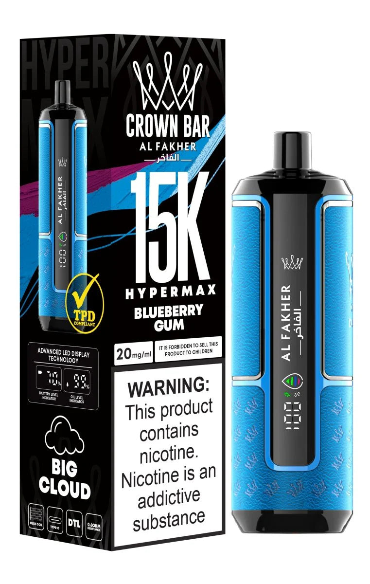 Al Fakher Crown Bar Hypermax 15000 Puffs in Dubai,UAE