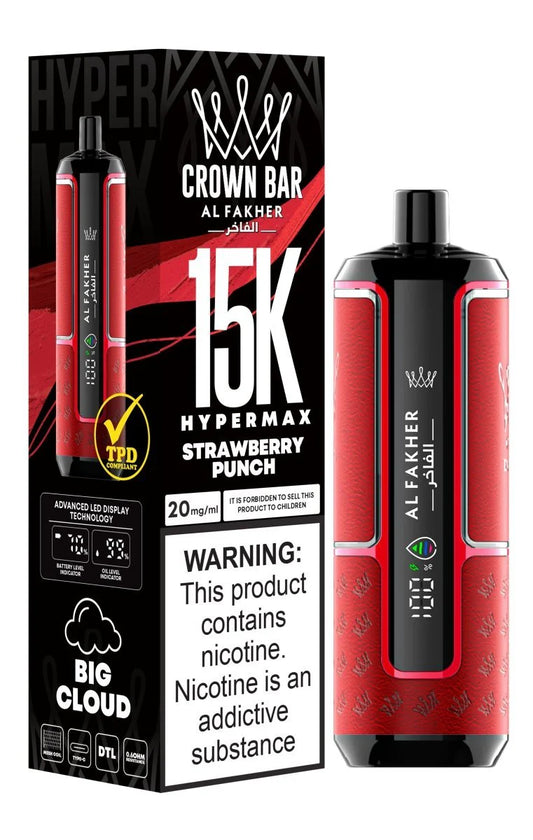 Al Fakher Crown Bar Hypermax 15000 Puffs in Dubai,UAE